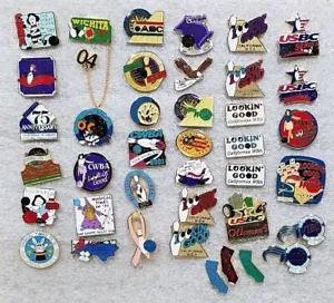 BOWLING BALL LAPEL PIN 1987 ABC WBA WIBC WBA USBC STRIKE YOU PICK VTG RETRO - Picture 1 of 399
