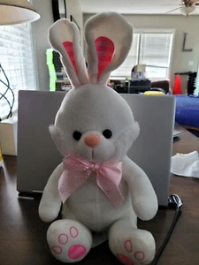 MegaToys Just For You White Stuffed Plush Bunny Rabbit 14.5" - Picture 1 of 7