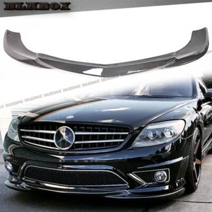 FRP w/Carbon Fiber GH Front Lip For 08-10 BENZ W216 CL63AMG Coupe Stock Bumper - Picture 1 of 4