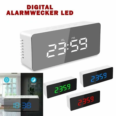 Digital Alarmwecker LED Wecker Funk Uhr Kalender Schlummerfunktion USB Tischuhr - Bild 1 von 4
