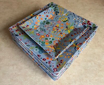 15 cynthia rowley ilene rosenzweig swell square melamine floral dinner plates - Image 1 of 4