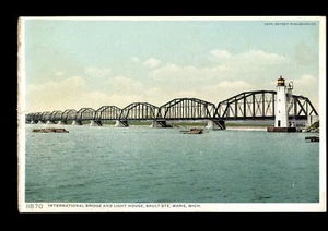 Postal Puente y faro, Sault Ste Marie, MI (P-1-T) - Imagen 1 de 2