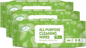 Air Jungles All Purpose Car and Home Cleaning Wipes 70 Count (Pack of 3) - Picture 1 of 7