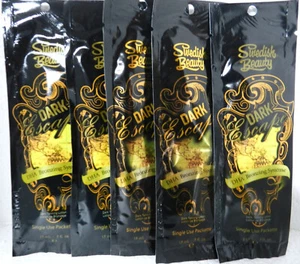 LOT OF 5 PACKS PACKETS DARK ESCAPE BRONZER TANNING LOTION BY SWEDISH BEAUTY RARE - Picture 1 of 2