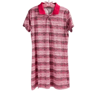 RIDERS BY LEE Ladies Polo Style Shirt Dress Short Sleeve Size Large Pink Casual - Picture 1 of 9