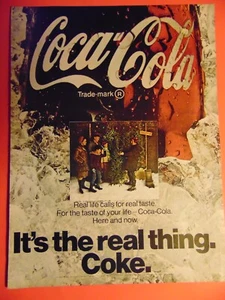 Coca-Cola 1969 It's the Real Thing -COKE anuncio impreso vintage - Imagen 1 de 1