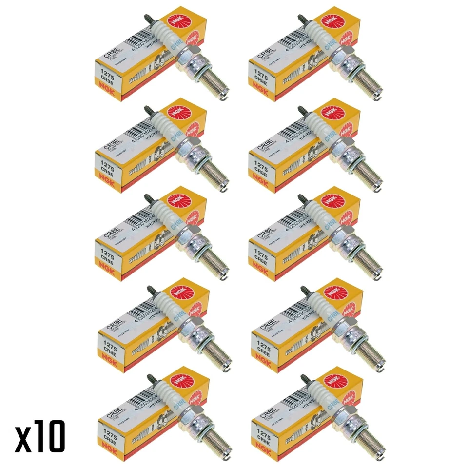 Genuine NGK CR8E 1275 Spark Plugs Pack of 10 Kawasaki KX 250 F 4T 2008 - Imagem 1 de 1