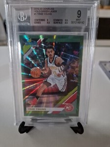 2018-19 Donruss Holo Green Laser Trae Young BGS 9