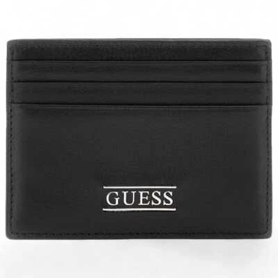 Porta Tarjetas De Crédito GUESS NEW BOSTON Hombre Cuero Negro - SMNEBRLEA25BLA - Imagen 1 de 4