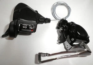microSHIFT MEZZO 3-speed FRONT DERAILLEUR/SHIFTER MOUNTAIN BIKE PARTS 286-3 - Picture 1 of 7