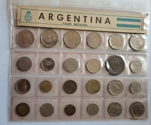 Argentina - set of 24 coins 1 Centavo to 25 Peso 1926-1960, PLus 1884 2 Centavos - Picture 1 of 2