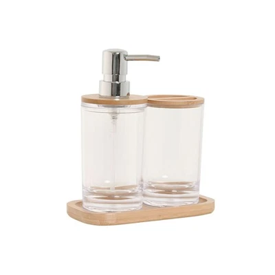 Set da Bagno Home ESPRIT Trasparente Naturale Bambù Alluminio polistirene 16  - Immagine 1 di 4