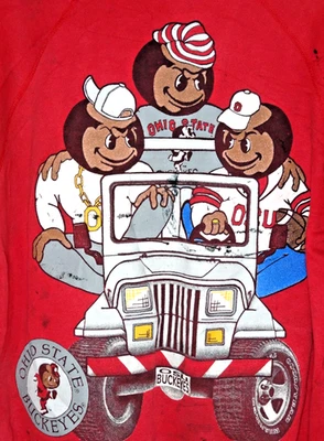 Camiseta Sudadera De Colección Años 90 Ohio State Buckeyes Jeep Rap XL OSU Deportes Universitarios Foto 1 de 4