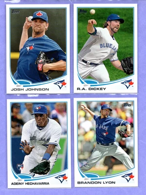 2013  Topps lot of 4  Toronto Blue Jays   Dickey, Lyon, Johnson, Hechavarria - Image 1 of 4