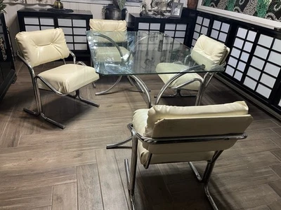 Jerry Johnson Tubular Chrome Dining Set - Image 1 of 4