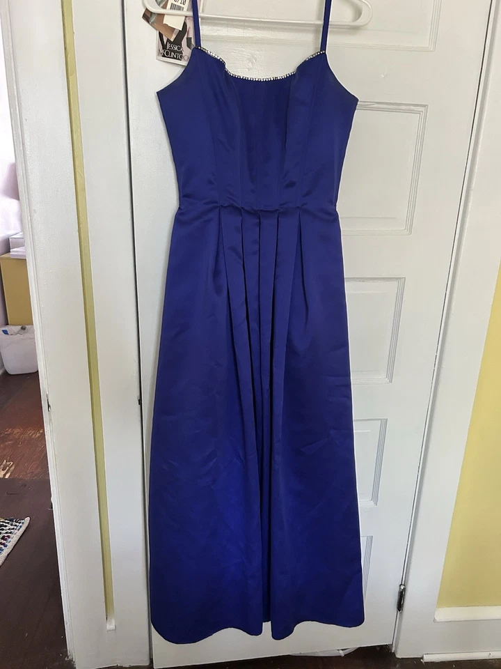 Vestido Formal Largo Azul Jessica McClintock Talla 9/10 Sin Tirantes Baile de graduación Y2K Foto 1 de 4