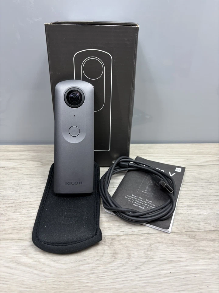 Ricoh Theta v 360° 4K Spherical Camera Metallic Grey In Good Working Condition - Image 1 of 4