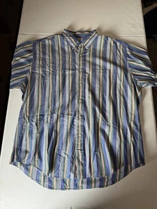 LL Bean Mens Shirt Regular Fit Button Up Short Sleeve Blue Design Size XL - Picture 1 of 7