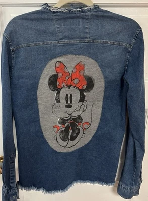 Minnie Mouse Denim Jean Chaqueta Camisa Cazadora Grunge Retro Dice Mediana Ver Msrmts Foto 1 de 4