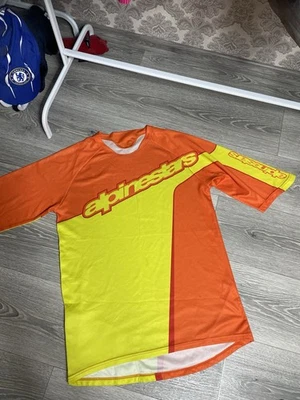 Alpinestars Jersey Bike Men’s Size M And L Orange Yellow Racing Shirt Tee - Image 1 of 4