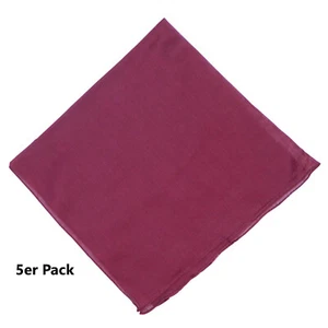 Halstücher 5er Pack bordeaux 50 x 50 cm PORTOFREI Baumwolle Einfarbig Uni Tuch - Bild 1 von 1