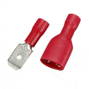 500Pcs Female & Male Crimp Wire Spade Connectors Terminals Set Kits Red 18-22AWG - Picture 1 of 4