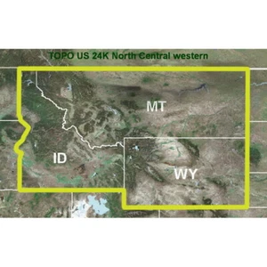 TOPO US 24K Mountain North rmicroSD / SD Map Card Covers MT, ID, WY - Bild 1 von 4