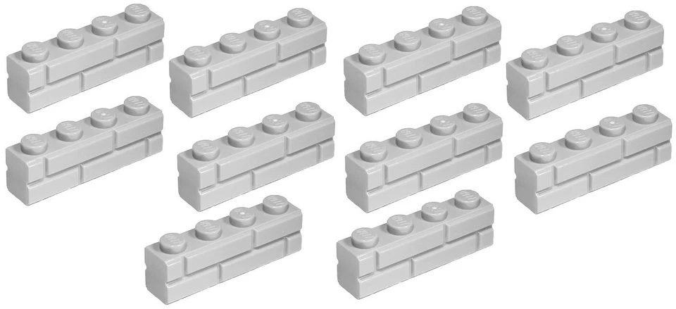 Lego 10x Light Bluish Grey Brick 1x4 Masonry  (15533) NEW!!! - Image 1 of 1