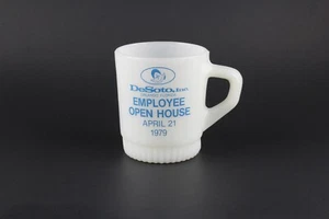 Anchor Hocking DeSoto Inc 1979 Employee Open House Milk Glass Coffee Cup Mug - Picture 1 of 9