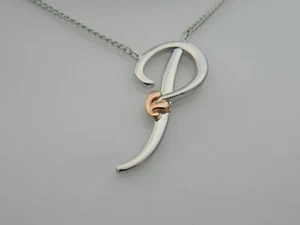 Welsh Clogau Silver & 10ct Rose Gold Tree of Life Letter P Necklace RRP £179.00 - Picture 1 of 5
