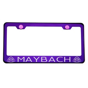 Laser Engraved Maybach Blue Purple Chrome License Plate Frame Stainless Steel - Bild 1 von 10