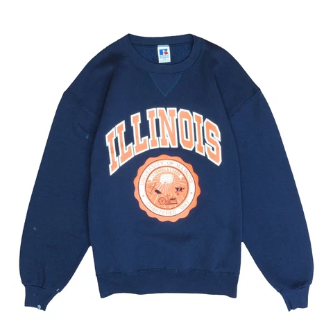 Vintage Illinois Fighting Illini Russell Athletic Sweatshirt Size XL 90s NCAA Cover