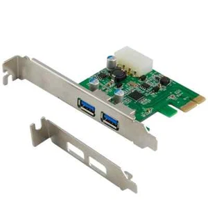 2-Port USB 3.0 PCI-Express PCIe Adapter Controller Card ~ Low Profile - Picture 1 of 1