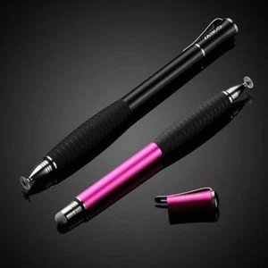 (2 in 1) Precision Dual Tip Stylus for iPad iOS Android - Pink & Black - Picture 1 of 4