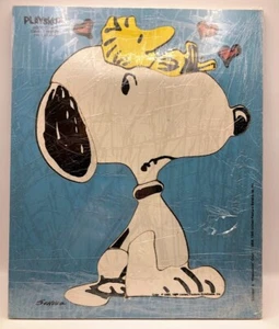 Vintage 1965 Playskool Wooden Puzzle Snoopy Woodstock Peanuts Good Grief 230-5 - Picture 1 of 2