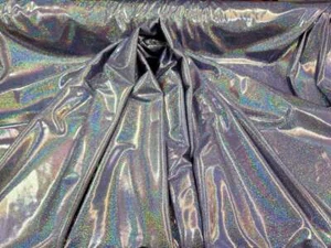 Fabric Sold By The Yard Purple Sparkly Iridescent Hologram Stretch Clothing Deco - Picture 1 of 6