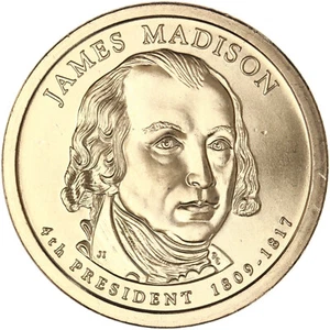2007 D Presidential Dollar James Madison Satin Finish - Picture 1 of 6