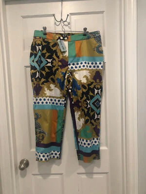Pantalones para mujer Insight estampado multicolor hasta el tobillo talla 12 nuevos con etiquetas con cremallera Foto 1 de 4