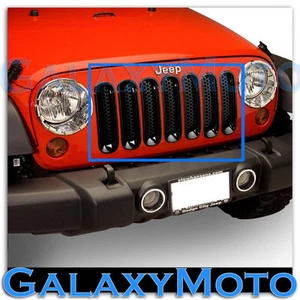 Black Trim Front Mesh Grill Grille Insert fit for 07-18 Jeep JK Wrangler  - Picture 1 of 1
