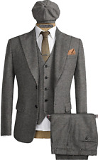 Mens 3 piece suit - Bespoke Made-to-Measure - Tweed Herringbone - Peaky Blinders