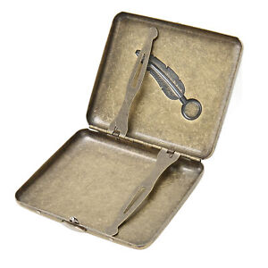 Metal Cigarette Case Box Double Sided Spring Clip Cigarette Pocket Holder ◈