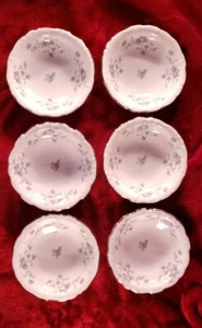 Johann Haviland Blue Garland 5 1/8" Beerenschalen - 6er Set - Platinrand - Bild 1 von 9