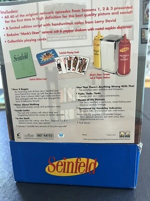 Seinfeld 2004 DVD Boxed Set Seasons 1-3 + Script, Salt & Pepper Shakers, Cards - Image 1 of 4