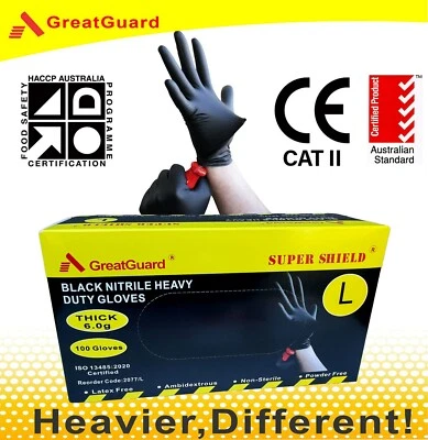 Disposable Nitrile Glove Black Cooking Kitchen Food Tatoo Work Safety Thick 6.0g - image 1 of 4