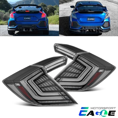 Par de luces traseras LED negras para Honda Civic Hatchback serie NOVA 2016-2021 Foto 1 de 4