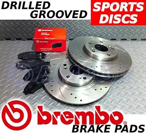 SMART MCC Fortwo & Brabus Drilled & Grooved Brake Discs & BREMBO Pads FRONT - Picture 1 of 1