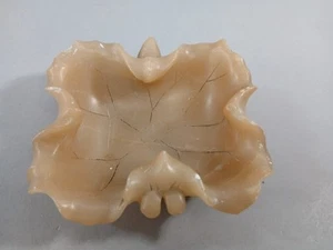 Vintage Chinese Carved Soapstone Figural Lotus Pad Ashtray - Picture 1 of 11