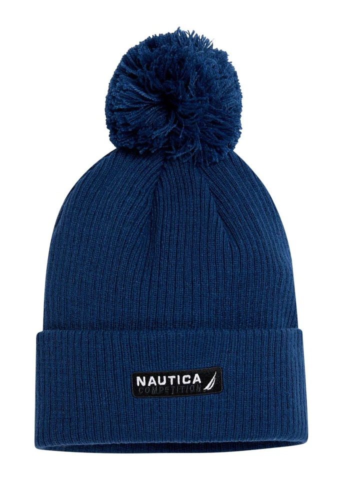 Nautica competition Lippo Pompom Beanie Navy