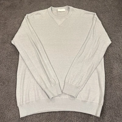 Suéter Quinn Mujer Pequeño Azul Cachemira Lino Minimalista Hombro Caído Talla Grande Foto 1 de 4