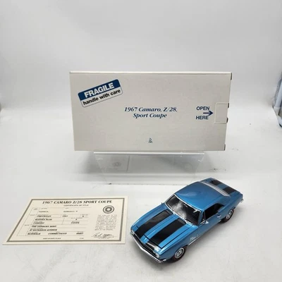 Danbury Mint 1/24 1967 Camaro Z/28 Sport Coupe Marina Blue w/ Original Box Title - Image 1 of 4